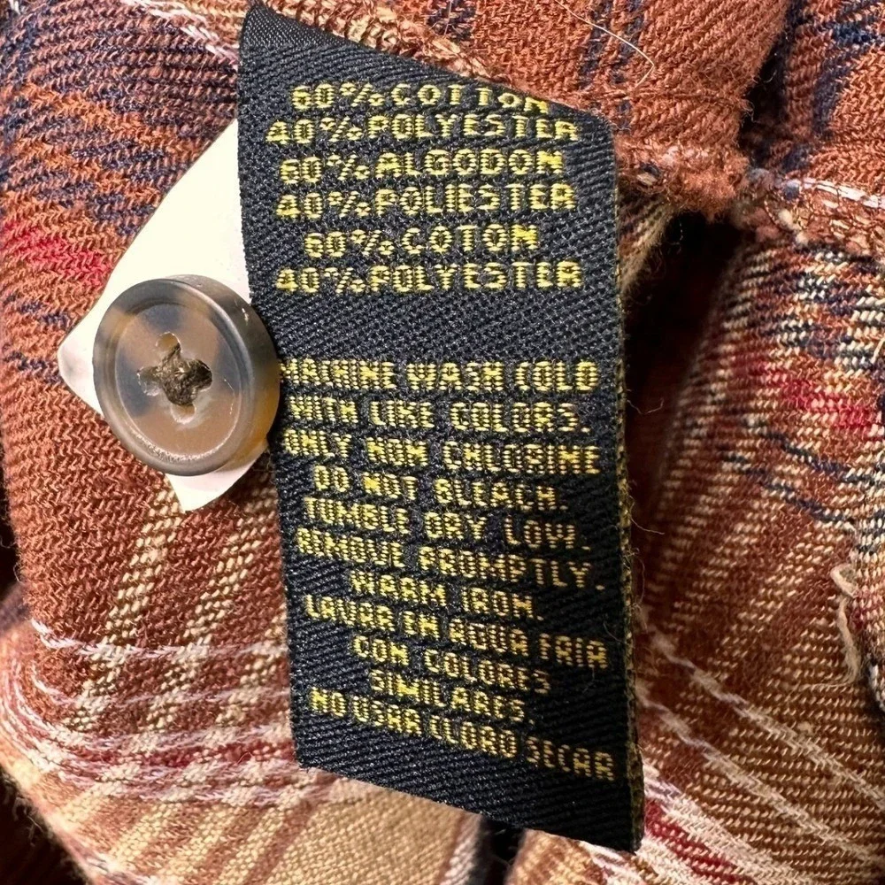 Stanley Workwear Plaid Button Down Flannel Shirt Mens Large Cotton Blend Casual - Picture 4 of 8